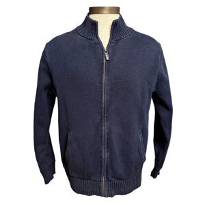 Vintage L.L. Bean Cotton Full Zip Sweater Jacket Plaid Lined Mens L